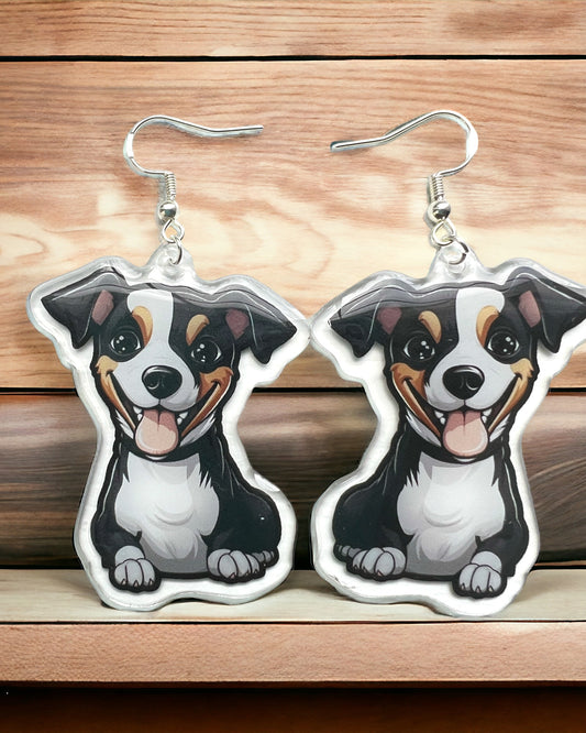 Dog mom Acrylic fun kawaii earrings, pet memorial charm, cute puppy, loss sympathy, quirky earrings, grief gift for her, animal lover gift