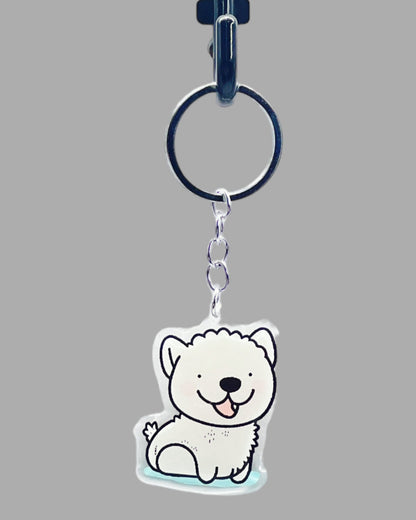 German Shepherd Dog Acrylic Keychain, Cute kawaii memorial ornament, pet portrait charm gift  backpack photo fob, dad car décor, dog mom gift