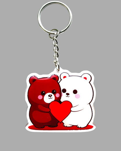 Bear hugs wildlife acrylic keychains