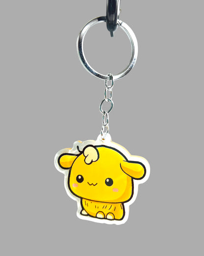 Cartoon Kawaii style Illama  farm animal Acrylic Keychain