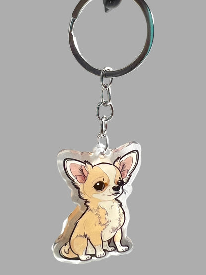 Dog  Acrylic Keychain Cute kawaii memorial ornament, pet portrait charm gift  backpack photo fob, dad car décor, dog mom gift