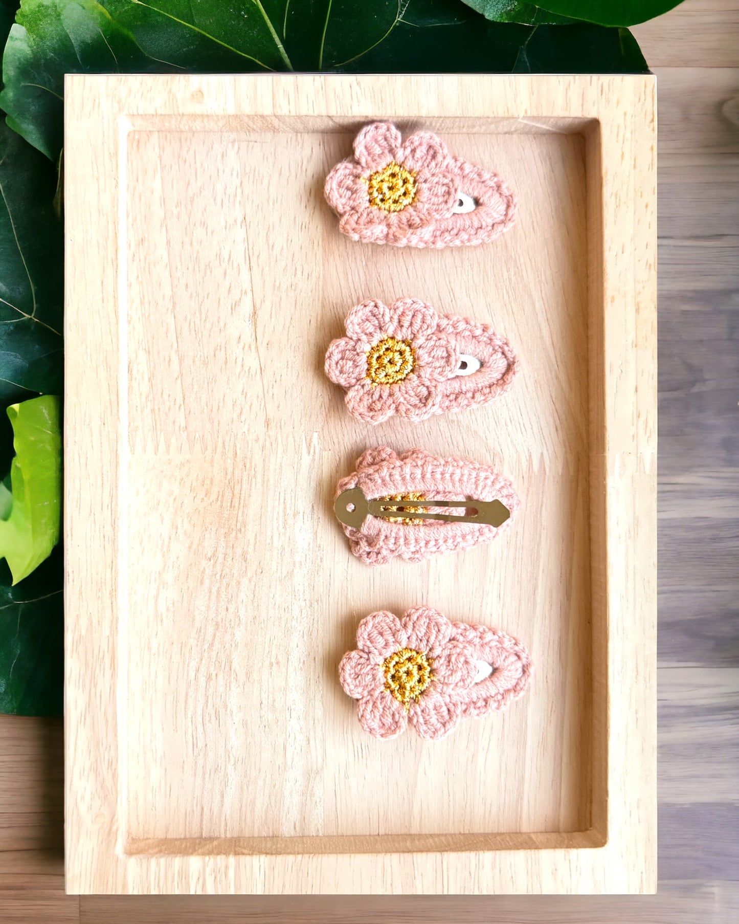 Trendy Girls' Gifts : Crochet Hair Clips . Barrettes for Teens, Granddaughters, Newborn Girl Outfits, with Embroidery Designs