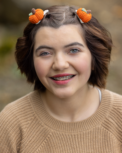 Trendy Girls' Gifts : Crochet Hair Clips . Barrettes for Teens, Granddaughters, Newborn Girl Outfits, with Embroidery Designs