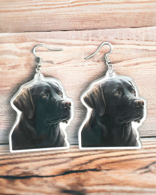 Dog mom Acrylic fun kawaii earrings, pet memorial charm, cute puppy, loss sympathy, quirky earrings, grief gift for her, animal lover gift