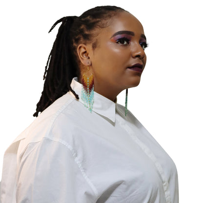 Handcrafted Beaded Fringe Earrings: Drop Dangle Style, Ideal for Summer, Weddings, and Special Gifts for Bridesmaids, Best Friends, and mothers