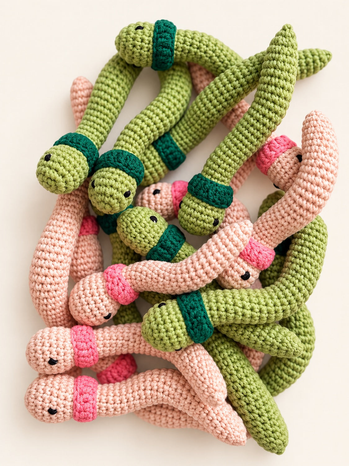 Worm Crochet Keychain — handmade crochet keychain