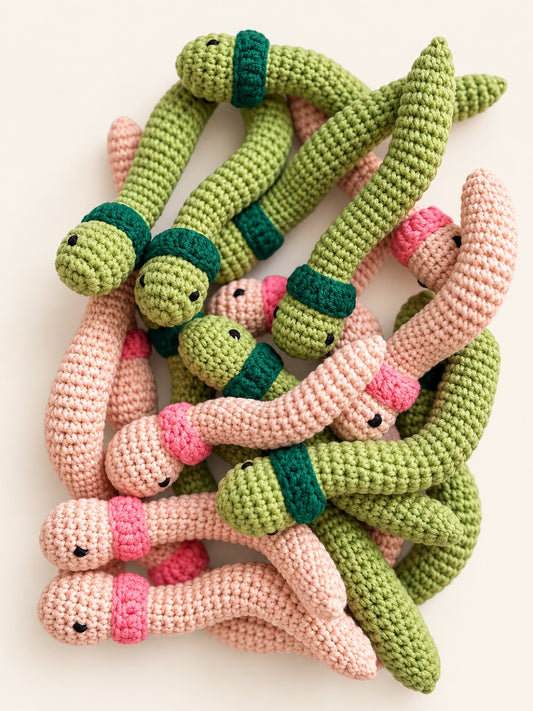 Worm Crochet Keychain — handmade crochet keychain