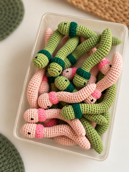 Worm Crochet Keychain — handmade crochet keychain