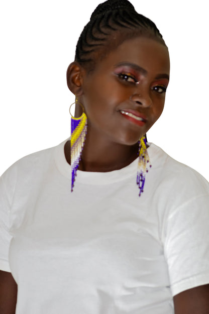 Handcrafted Beaded Fringe Earrings: Drop Dangle Style, Ideal for Summer, Weddings, and Special Gifts for Bridesmaids, Best Friends, and mothers