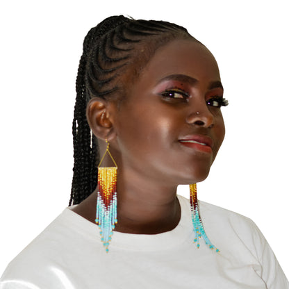 Handcrafted Beaded Fringe Earrings: Drop Dangle Style, Ideal for Summer, Weddings, and Special Gifts for Bridesmaids, Best Friends, and mothers