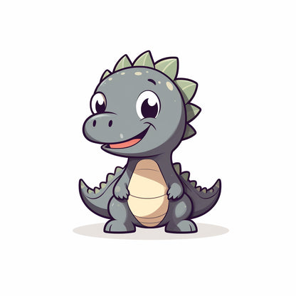 Grey Spinosaurus Dinosaur Kawaii Acrylic Keychain