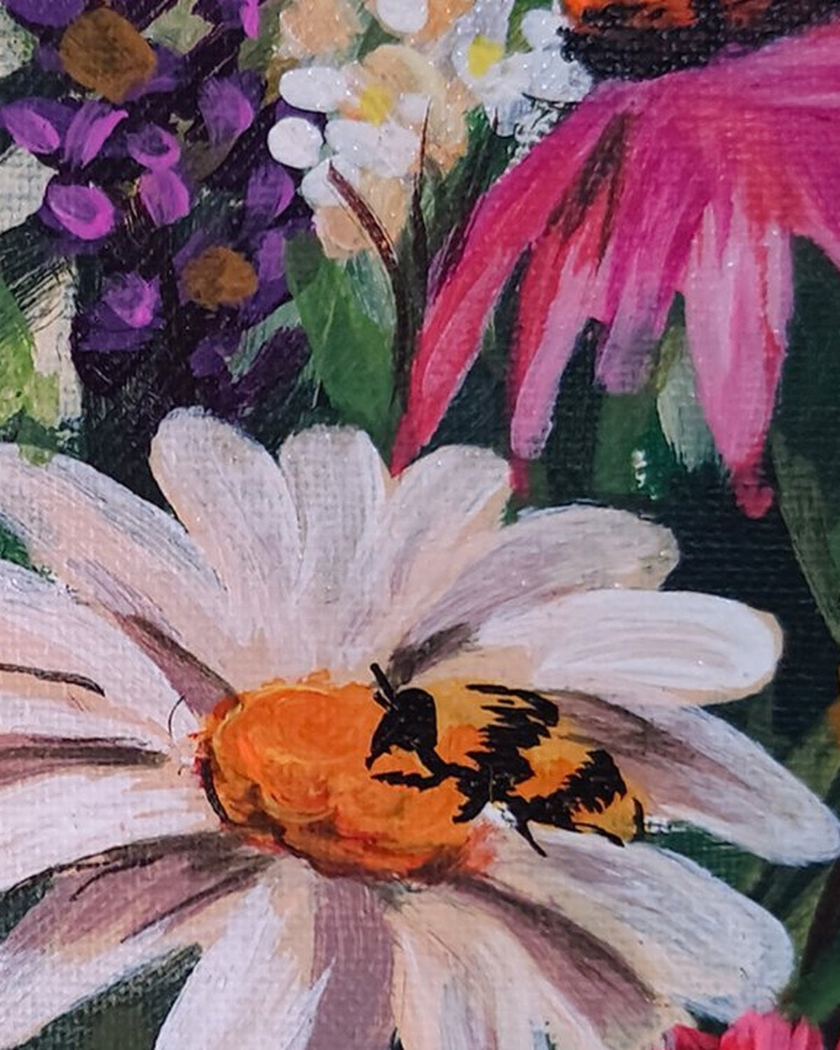 Detail close-up of the Wildflower Meadow artwork