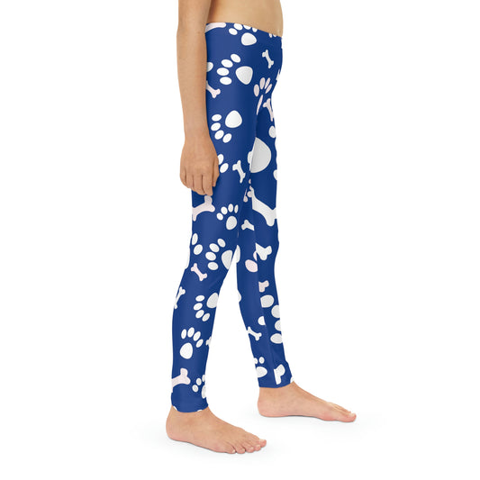 Pawsome, Dog Lovers Cute Summer Youth Leggings, One of a Kind Workout Activewear tights for kids, Granddaughter, Niece Christmas Gift