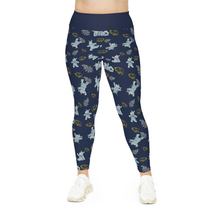 Elephant animal kingdom, Safari Plus Size Leggings One of a Kind Gift - Workout Activewear tights for Mom fitness, Mothers Day, Girlfriend Gift