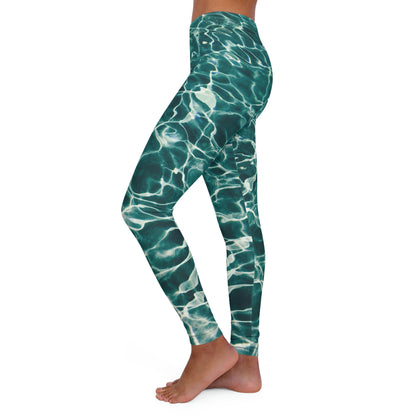 Beach Ocean Viking Pants Cute Women Leggings, One of a Kind Gift - Unique Workout Activewear tights for Wife fitness, Mother, Girlfriend Christmas Gift