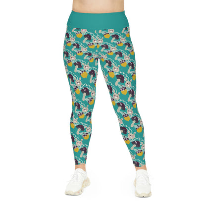 Magic Mushroom Plus Size Leggings One of a Kind Gift - Unique Workout Activewear tights for Mom fitness, Mothers Day, Girlfriend Christmas Gift
