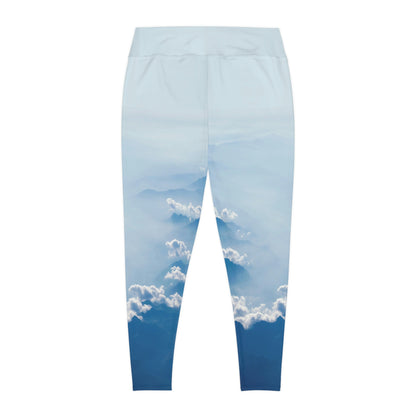 Clouds Plus Size Leggings Plus Size Leggings One of a Kind Gift - Unique Workout Activewear tights for Mom fitness, Mothers Day, Girlfriend Christmas Gift