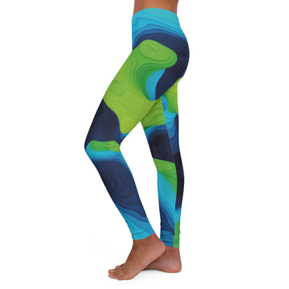 Abstract Women Leggings,  One of a Kind Gift - Unique Workout Activewear tights for a friend Fitness Enthusiast , 3D earth . Mothers, aunt , Wife Gift