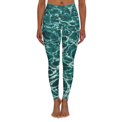 Beach Ocean Viking Pants Cute Women Leggings, One of a Kind Gift - Unique Workout Activewear tights for Wife fitness, Mother, Girlfriend Christmas Gift