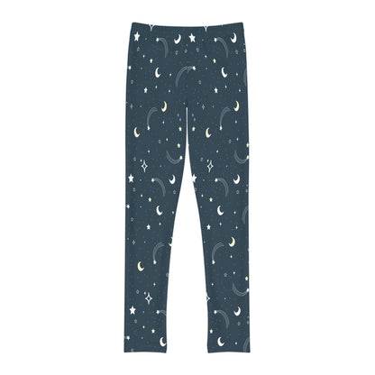 Galaxy, Moon and stars Celestial Youth Leggings, One of a Kind Gift - Unique Workout Activewear tights for kids, Daughter, Niece  Christmas Gift