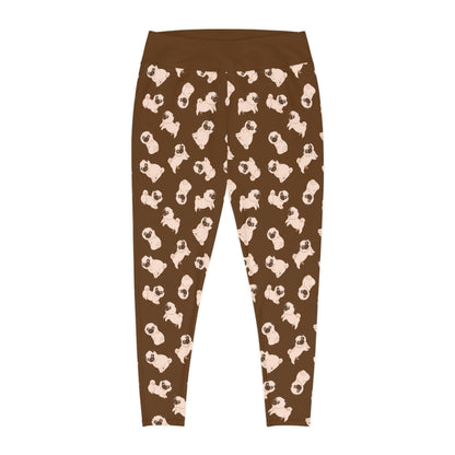 Dog Mom Plus Size Leggings One of a Kind Gift - Unique Workout Activewear tights for Mom fitness, Mothers Day, Girlfriend Christmas Gift