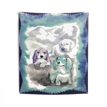 Dogs Mountain Art Tapestry Contemporary Home Decor . Galaxy Wall Hanging Art for Baby Nursery, Dorm room, Coastal Home . Housewarming Gift