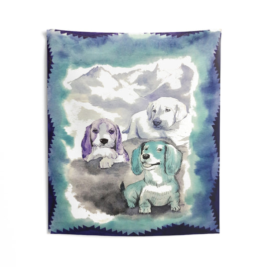 Dogs Mountain Art Tapestry Contemporary Home Decor . Galaxy Wall Hanging Art for Baby Nursery, Dorm room, Coastal Home . Housewarming Gift