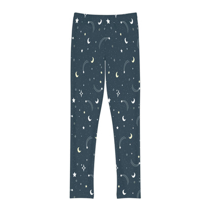 Galaxy, Moon and stars Celestial Youth Leggings, One of a Kind Gift - Unique Workout Activewear tights for kids, Daughter, Niece  Christmas Gift