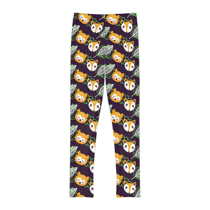 Fox Kawaii animal kingdom, Safari Youth Leggings, One of a Kind Gift - Unique Workout Activewear tights for kids, Daughter, Niece Christmas Gift