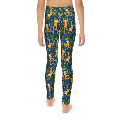 Monkey animal kingdom, Safari Youth Leggings, One of a Kind Gift - Unique Workout Activewear tights for kids, Daughter, Niece Christmas Gift