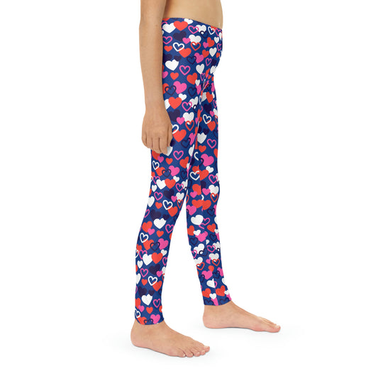 Valentine Youth Leggings,  One of a Kind Gift - Unique Workout Activewear tights for  kids fitness, Daughter, Niece  Christmas Gifts