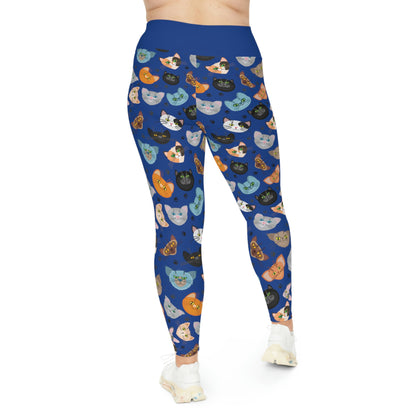 Cat Mom Plus Size Leggings One of a Kind Gift - Unique Workout Activewear tights for Mom fitness, Mothers Day, Girlfriend Christmas Gift