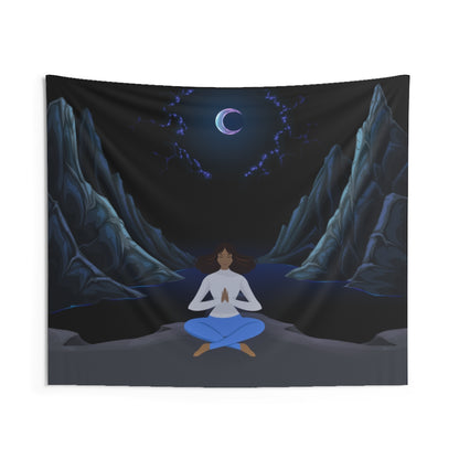 Yoga Galaxy Tapestry Contemporary Home Decor . Galaxy Wall Hanging Art for Baby Nursery, Dorm room, Coastal Home . Housewarming Gift