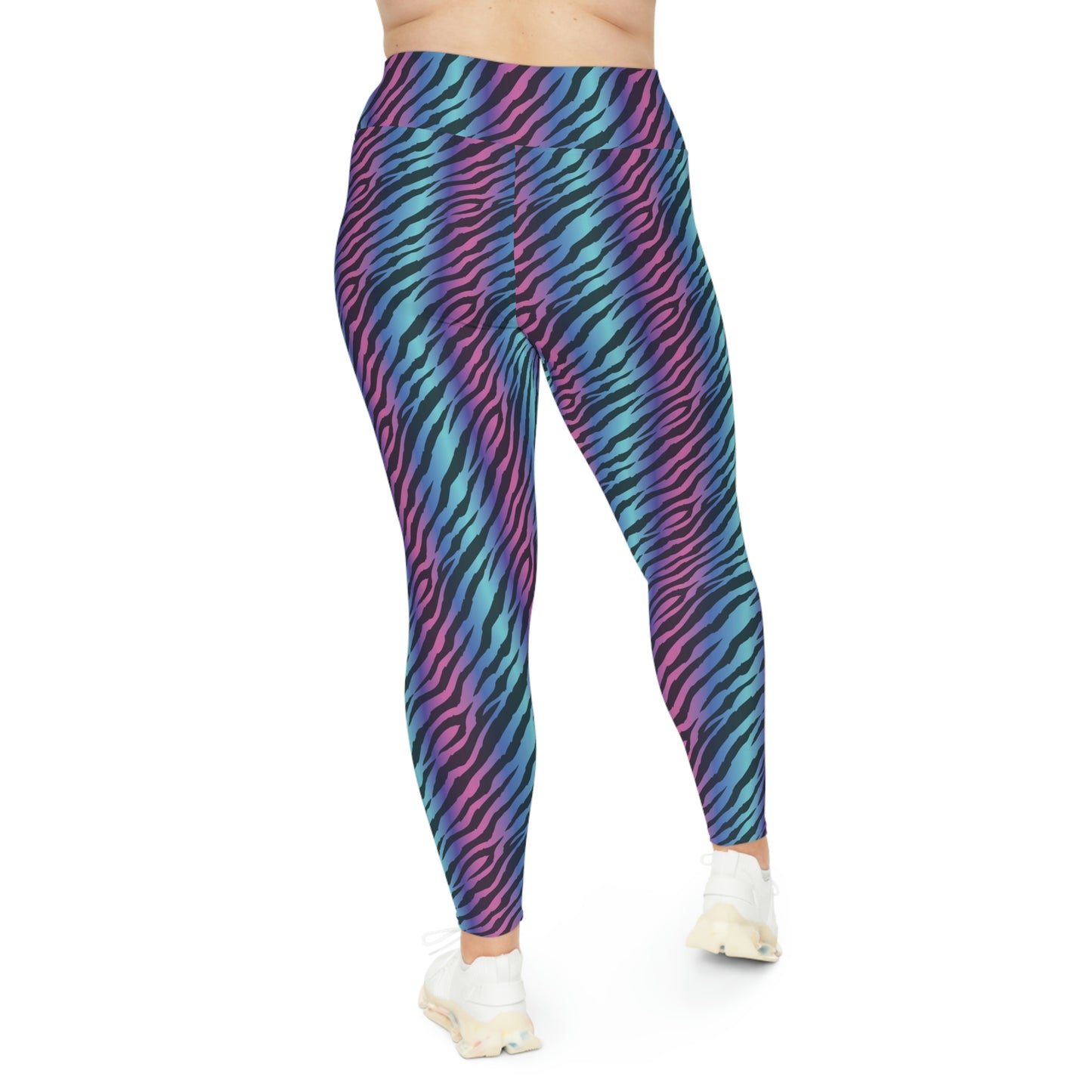 Zebra Print Plus Size Leggings One of a Kind Gift - Unique Workout Activewear tights for Mom fitness, Mothers Day, Girlfriend Christmas Gift