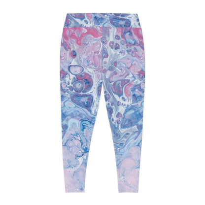 Abstract Marble Plus Size Leggings, One of a Kind Workout Activewear for Wife Fitness, Best Friend, mom and me tights Christmas Gift