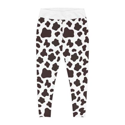 Cow Print Plus Size Leggings One of a Kind Gift - Unique Workout Activewear tights for Mom fitness, Mothers Day, Girlfriend Christmas Gift