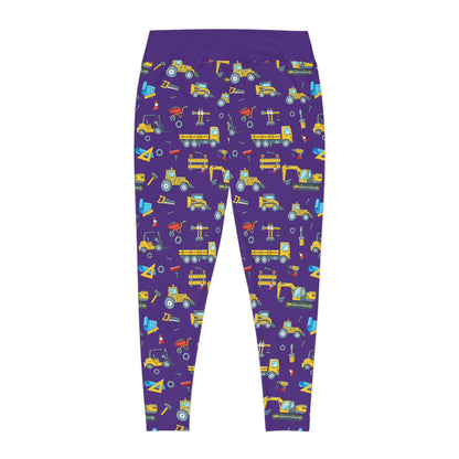 Construction Plus Size Leggings One of a Kind Workout Activewear for Wife Fitness, Best Friend, mom and me tights, Mothers day , Christmas Gift