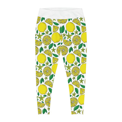 Lemon Summer Plus Size Leggings One of a Kind Unique Workout Activewear tights for Mom fitness, Mothers Day, Girlfriend Christmas Gift