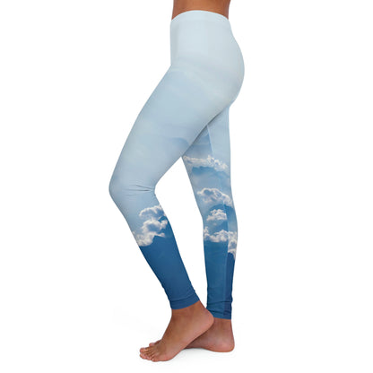 Blue Clouds Galaxy Women's Leggings One of a Kind Gift - Unique Workout Activewear tights for Mom fitness, Mothers Day, Girlfriend Christmas Gift