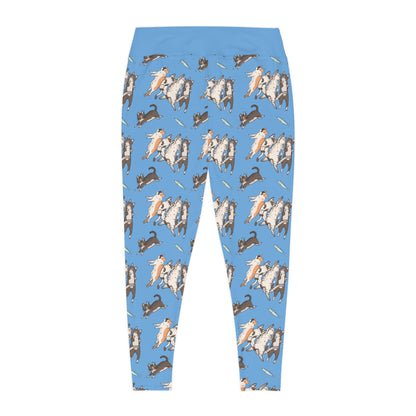 Cat Mom Plus Size Leggings One of a Kind Gift - Unique Workout Activewear tights for Mom fitness, Mothers Day, Girlfriend Christmas Gift