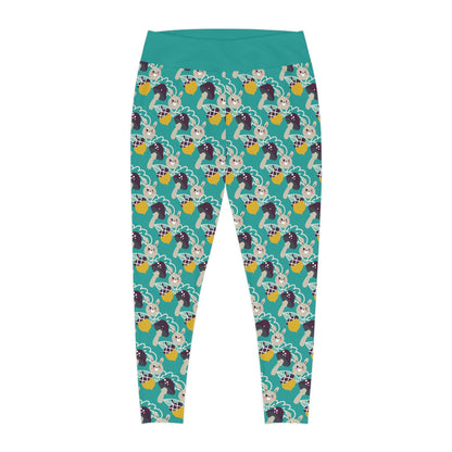 Magic Mushroom Plus Size Leggings One of a Kind Gift - Unique Workout Activewear tights for Mom fitness, Mothers Day, Girlfriend Christmas Gift