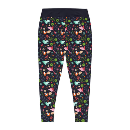 Hummingbirds Plus Size Leggings animal kingdom, Safari Leggings, One of a Kind Gift - Workout Activewear tights for Wife, Friend, mom and me tights Christmas Gift