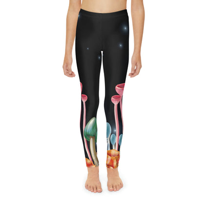 Magic Mushrooms cottagecore, Psychedelic Youth Leggings, One of a Kind - Kids Unique Workout Activewear tights, Daughter, Niece Christmas Gift