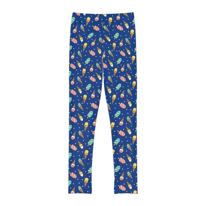 Ice Cream Scoop Cute Summer Youth Leggings, One of a Kind Gift - Workout Activewear tights for kids, Granddaughter, Niece  Christmas Gift