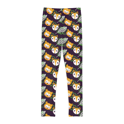 Fox Kawaii animal kingdom, Safari Youth Leggings, One of a Kind Gift - Unique Workout Activewear tights for kids, Daughter, Niece Christmas Gift