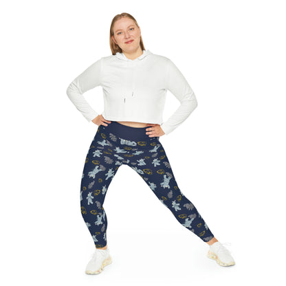 Elephant animal kingdom, Safari Plus Size Leggings One of a Kind Gift - Workout Activewear tights for Mom fitness, Mothers Day, Girlfriend Gift