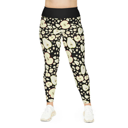 Apples Plus Size Leggings One of a Kind Gift - Unique Workout Activewear tights for Mom fitness, Mothers Day, Girlfriend Christmas Gift