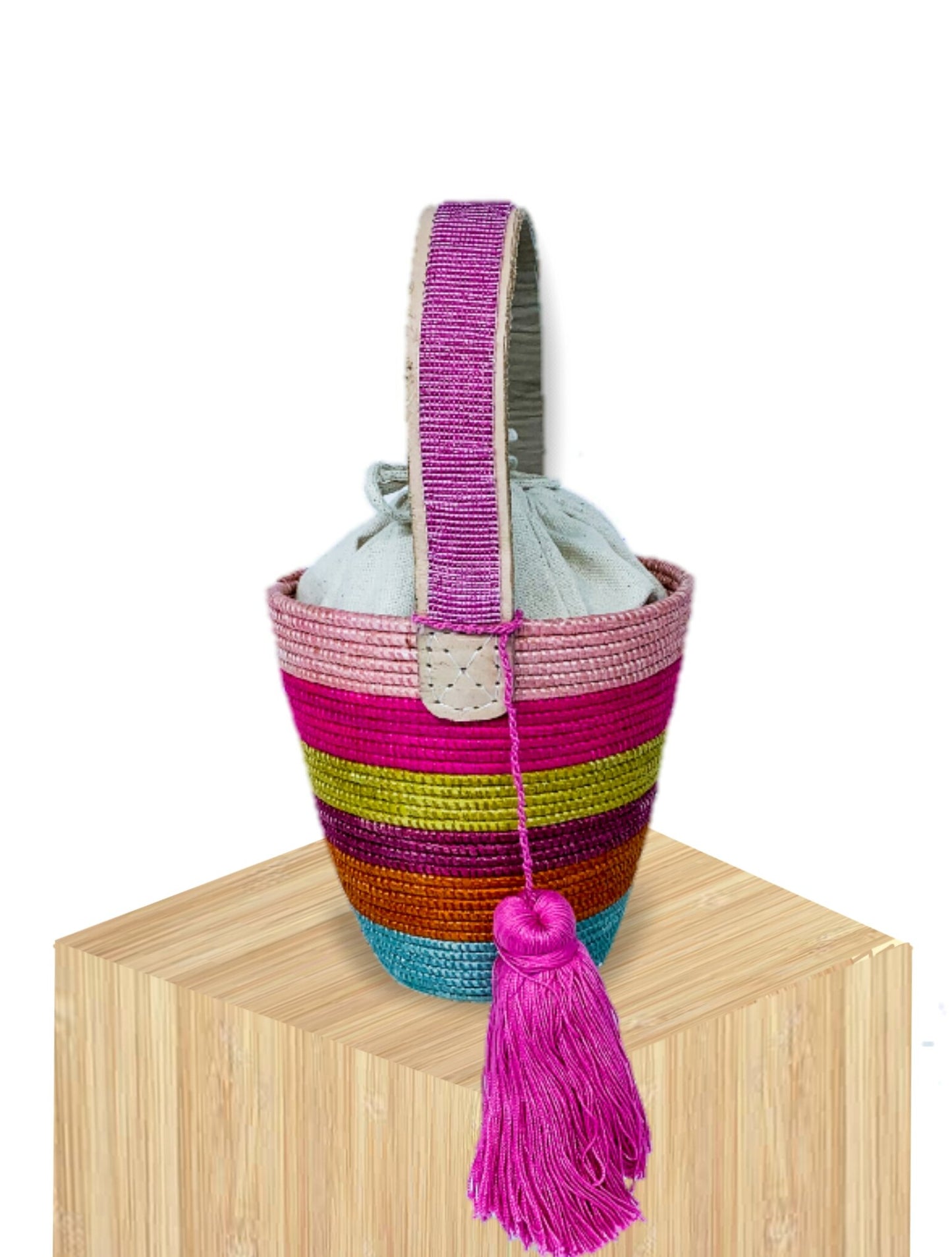 Mini Handwoven Basket Bucket Bag