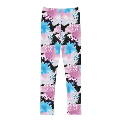 Abstract Cute Summer Youth Leggings, One of a Kind Gift - Workout Activewear tights for kids, Granddaughter, Niece Christmas Gift