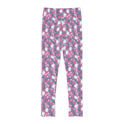 Dinosaur Trex Jurassic Park Youth Leggings,  One of a Kind Gift - Unique Workout Activewear tights for  kids , Daughter, Niece  Christmas Gift